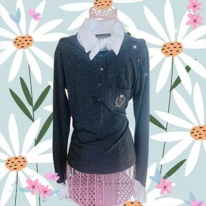 Italian designer 2-in-1 layered top size M!